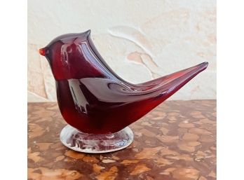 Hand Blown Art Glass Cardinal