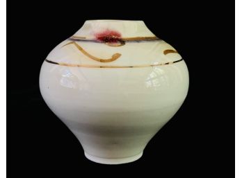 Small Glazed Art Pottery Vase Signed