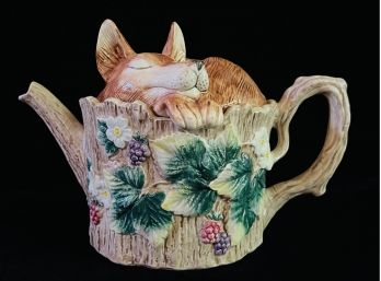 Vintage Fitz & Floyd Fox Lid Teapot