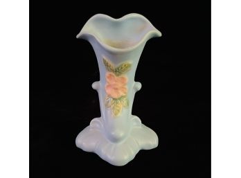 Vintage Weller Trumpet  Blue Flower Vase