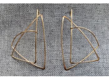 Gianni Bernini 24Kt Gold Over Sterling Silver Geometric Earrings