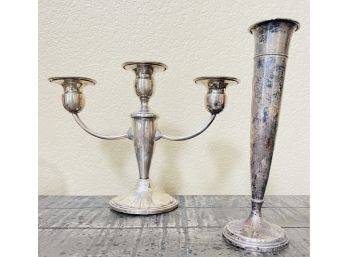 Pair Of Weighted Sterling Candlestick Holders