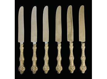 Sterling Silver Handle Alvin Stainless Table Knives