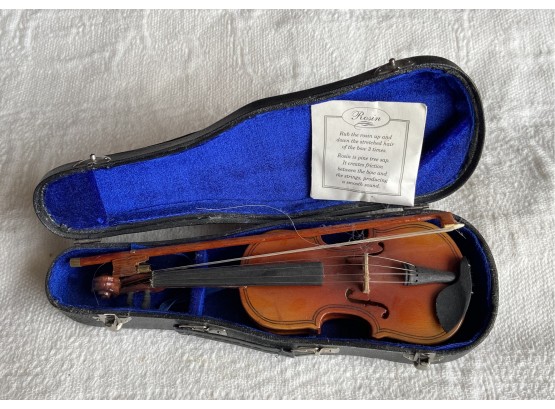 Miniature Rosin Violin With Case And Original Tag