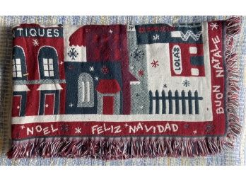 Decorative Christmas Throw Blanket With Fringed Edges