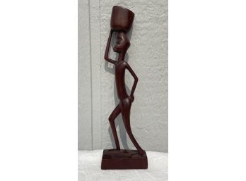 11' African Style Carved Wooden Sculpture