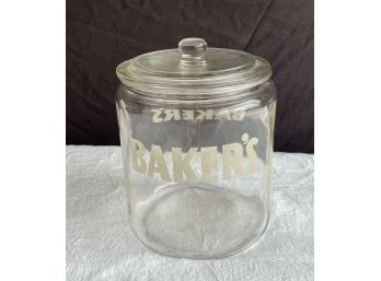 Large Glass Lidded Baker's Jar (as Is)