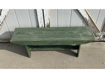 Green Handmade Wooden Bench