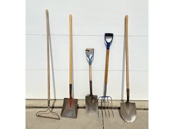 5 Assorted Tools Including 3 Shovels