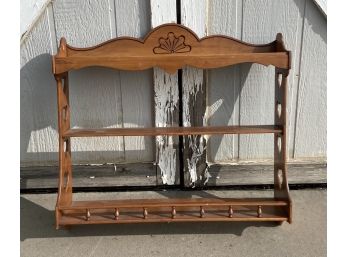 Vintage Hanging Wall Shelf With Heart Pattern