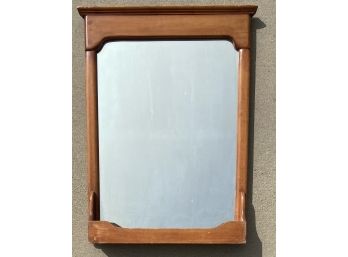 Vintage Maple Wall Mirror With Shelf