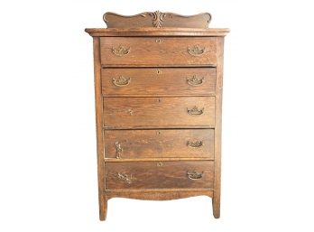 Antique Solid Wood Chest Of Drawers (as Is)