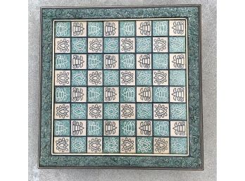 Stunning Large Carved Mexican Chessboard And Pieces