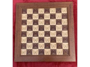 Stunning Engraved Butterfly Chessboard