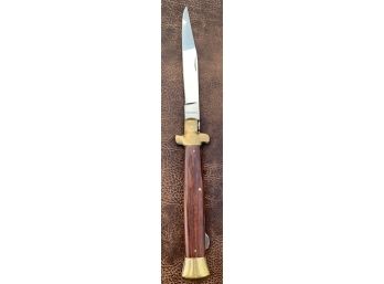 Stainless Steel Knife With Mahogany Colored Handle
