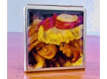Vintage Purse Mirror Compact Featuring Renoir's Jeune Filles