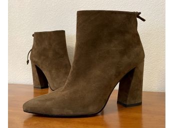 Stuart Weitzman Green Suede Ankle Boots Women's Size 7.5