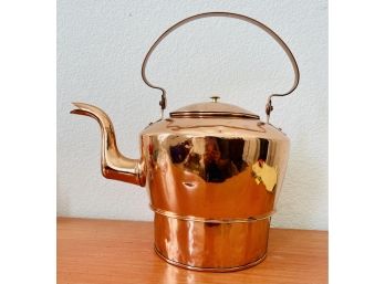 Large Vintage Hand Made English Copper Kettle Some Dents