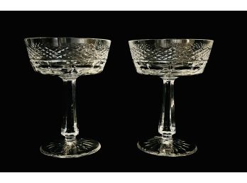 2 Wedgwood Crystal Sherbet/Coupe Champagne Glasses