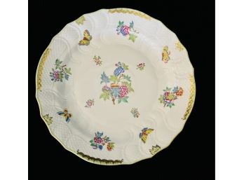 Large Hungarian Herend Serving Platter With Butterfly Motif