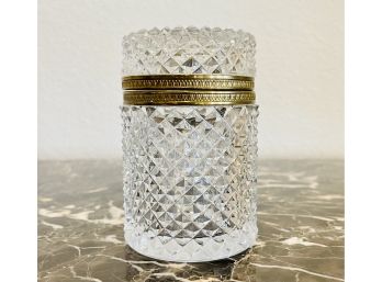 Vintage Cut Crystal French Made Cylinder Box