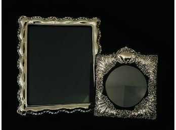 2 Embossed Sterling Silver Vintage Picture Frames