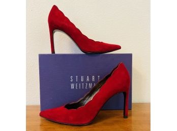 Stuart Weitzman Red Scallop Pumps Women's Size 7.5