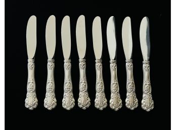 8 Gorham Sterling Handle Hors D'Oeuvres Knives With Stainless Blades 371.8