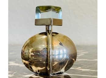 Silver Marked 925 Perfume Bottle With Faceted Glass Screw On Top  51.2g