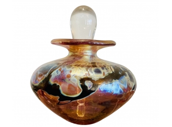 Vintage Hand Blown Signed Art Glass Perfume Bottle