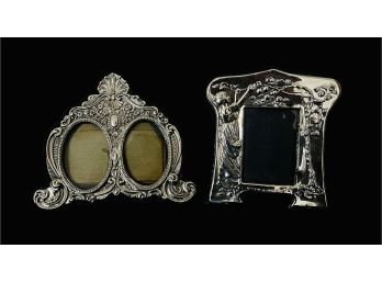 2 Ornately  Embossed Sterling Silver Picture Frames