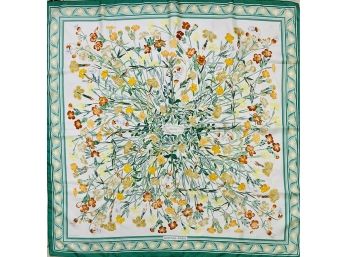 Hermes 'Oeillets Sauvages Et Autres Caryolphillees' Silk Scarf - Niki Goulandris