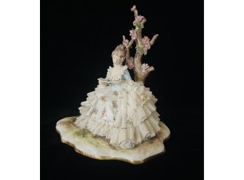 Incredible Detail On Lady Figurine Some Lace Chipped