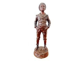 Original Pre 1900 Bronze Casting L'Insoucant (Carefree) Young Man By French Artist C. Anfrie Retail $1900