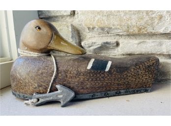 Vintage Wood Decoy With Anchor