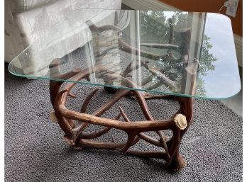 Reproduction Antler Side Glass Table