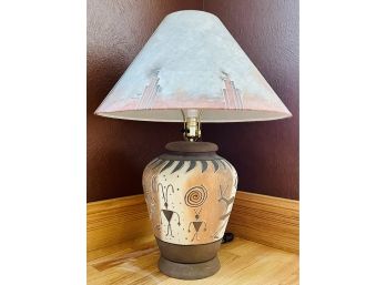 Sand Painted Native American Lamp