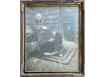 'In The Library Room' Framed Print