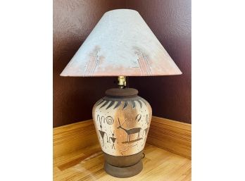 Sand Painted Native American Lamp