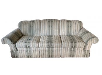 LazyBoy Sofa With Green And Beige Fabric With Traces Of Gold Tone