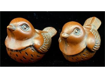 2 Iron Wood Bird Figurines