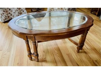 Wood & Glass Top Coffee Table By Hammary