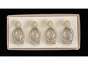 4 Antique Crystal Salt And Pepper Shakers