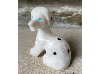 Vintage Dalmatian Fetish Carved Stone Figure