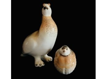 Lomonosov Russia Quail Bird Signed Figurine Porcelain Bird Vtg Antique USSR Dove