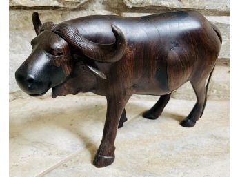 Carved Hard Wood Buffalo Figurine- Made In Africa