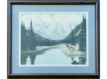 Beautiful Mountain Scene Framed Art Signed Print Numbere 3/250