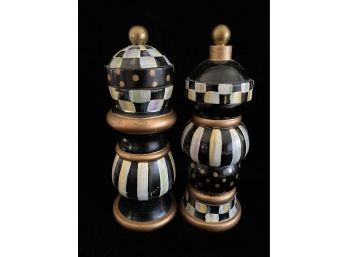 MacKenzie-Childs Wood Courtly Check Salt And Pepper Mill