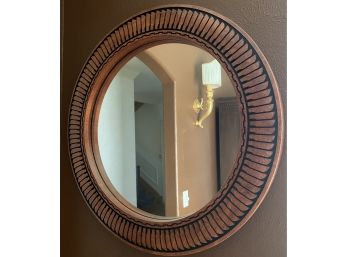 Impressive Wood Carved Round Mirror