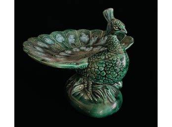 Vintage Holland Mold Ceramic Peacock Dish